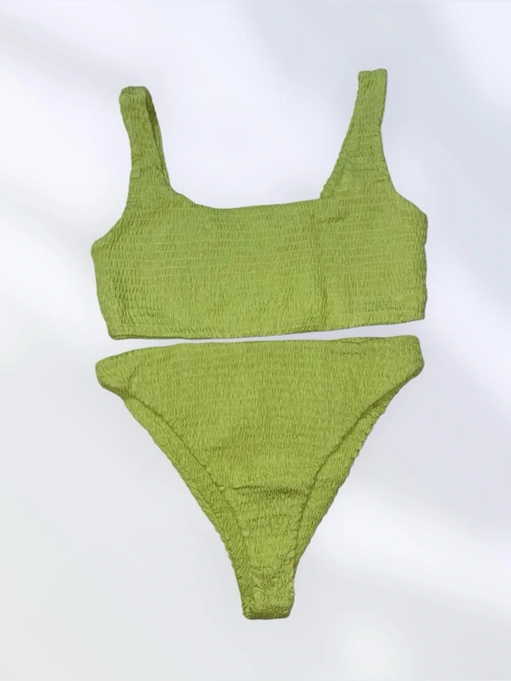 NAKED WARDROBE Bikini NWT Lime Green Size XL